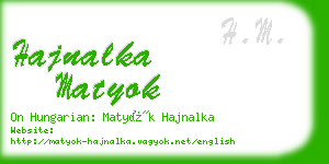 hajnalka matyok business card